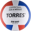 Мяч вол. "TORRES BM800" арт.V30025, р.5, синт. кожа (ПУ), клееный, бут. кам., бел-син-крас